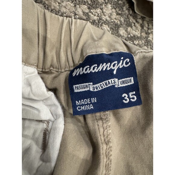 Men’s maamgic Khaki Shorts Elastic Waist 35 Waist 4 Inch Chubbie Inseam Preppy - Picture 5 of 5